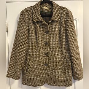 Julie Mitchell Urban Collection Green and Brown Plaid Blazer Jacket